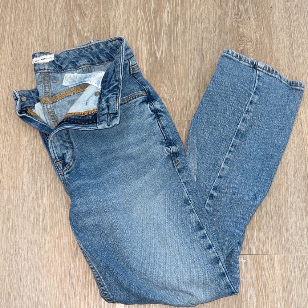 Good American Blue Straight Leg Jeans